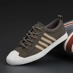 Spring & Summer Men Stripped Canvas Sneakers