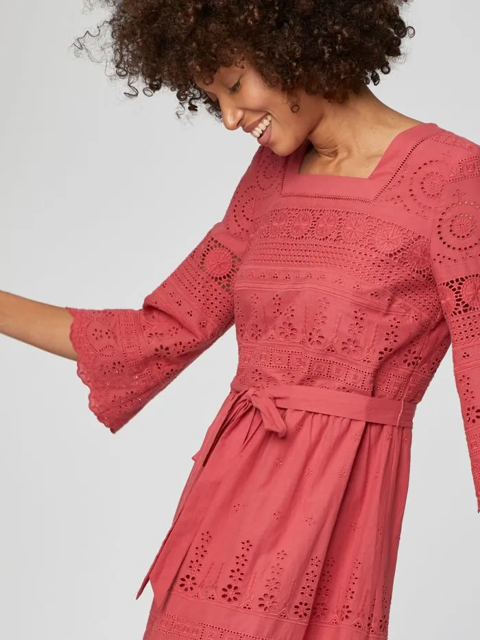 Thought Briony Organic Cotton Embroidery Anglais Dress WSD4169