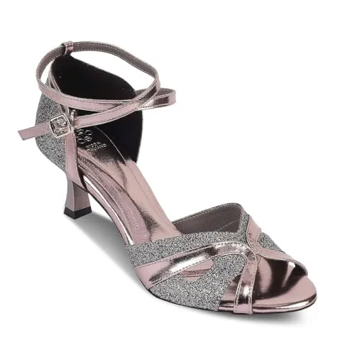 tresmode SALARE Women's Block Heel Sandals Stylish Footwear Pewter, 7 Uk / 40 EU - Soft Comfortable Casual Formal Office Fancy Shoe Wear