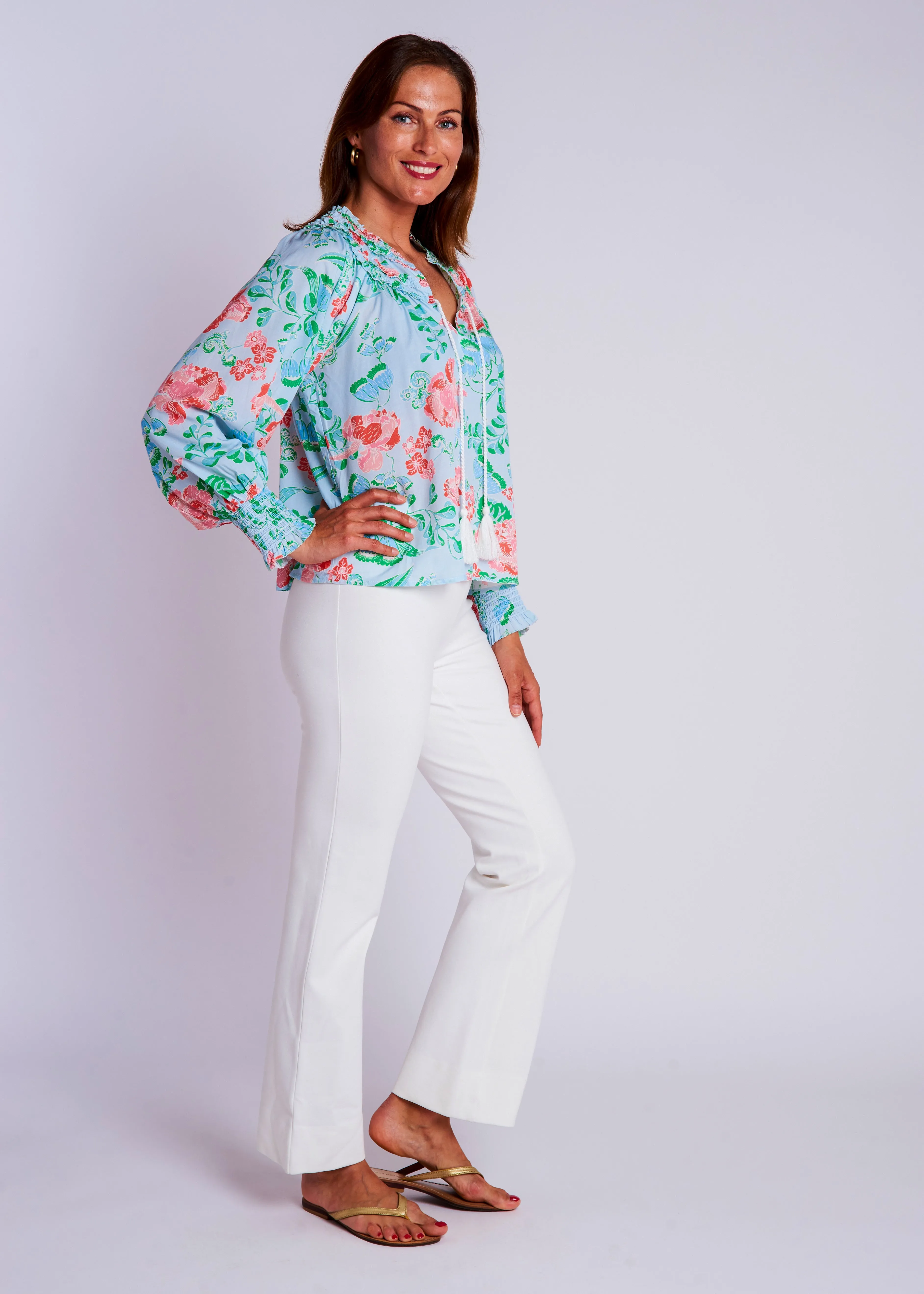 Trixie Blouse - Cordelia Sky Multi