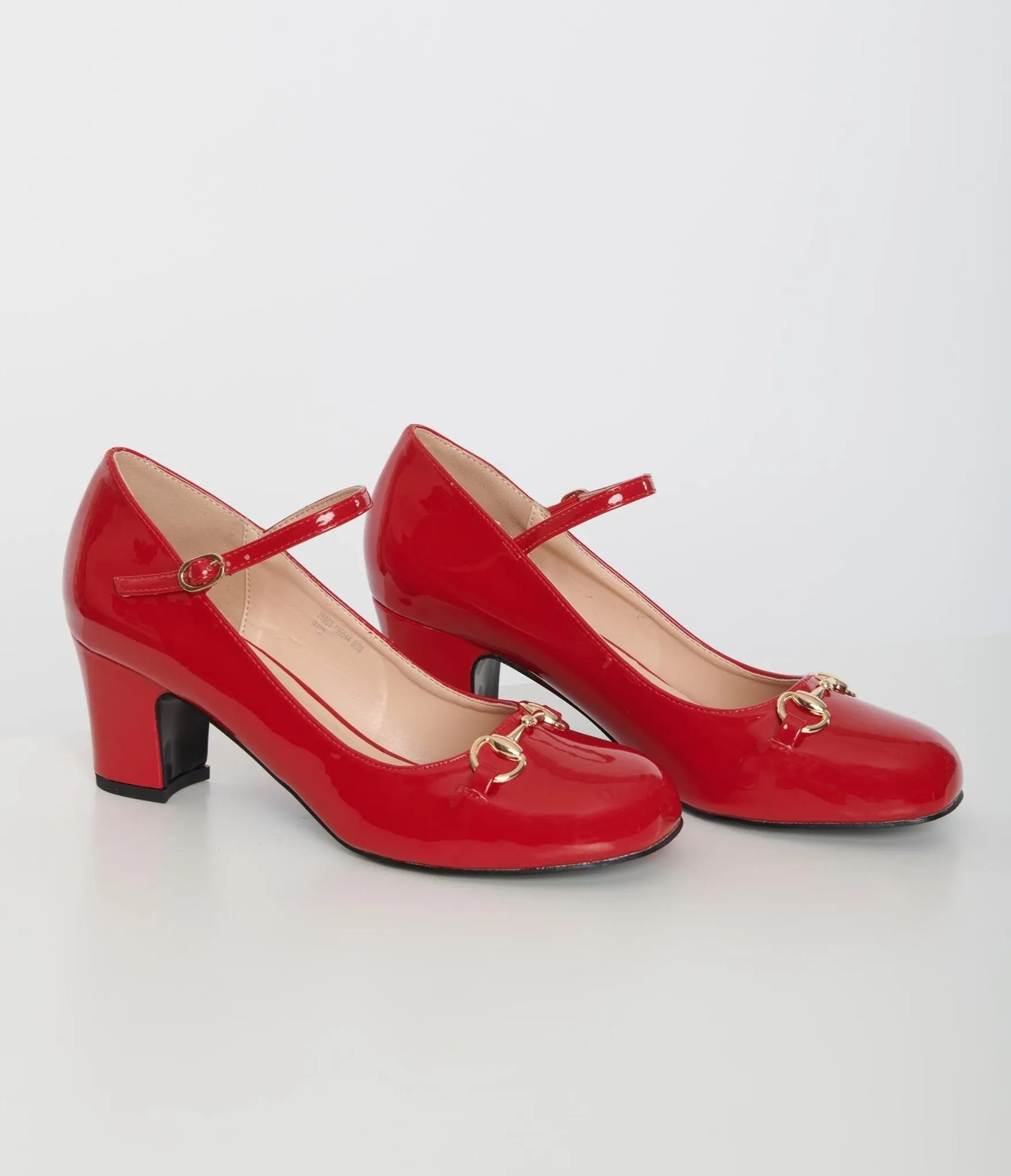 Unique Vintage 1970s Red Patent Leatherette Mary Jane Heels