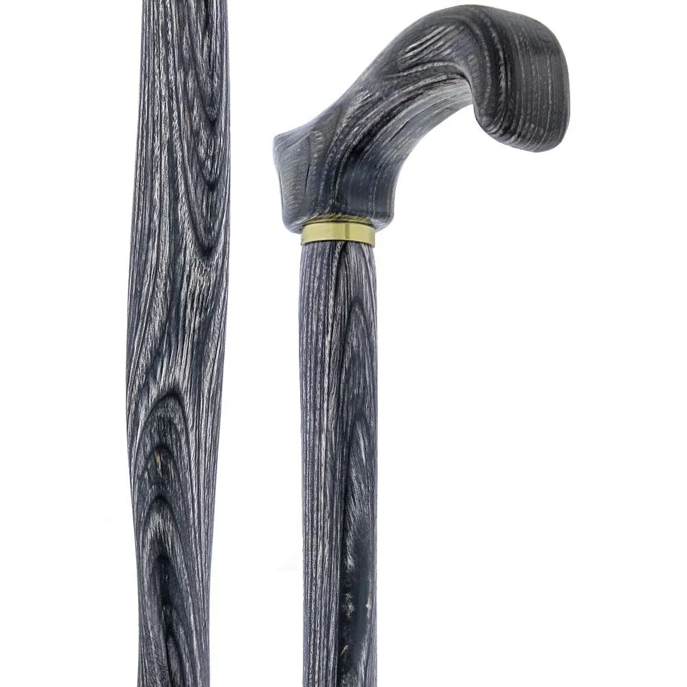 USA-Made Twisted Blackwood Cane: Stylish Colorwood Laminate