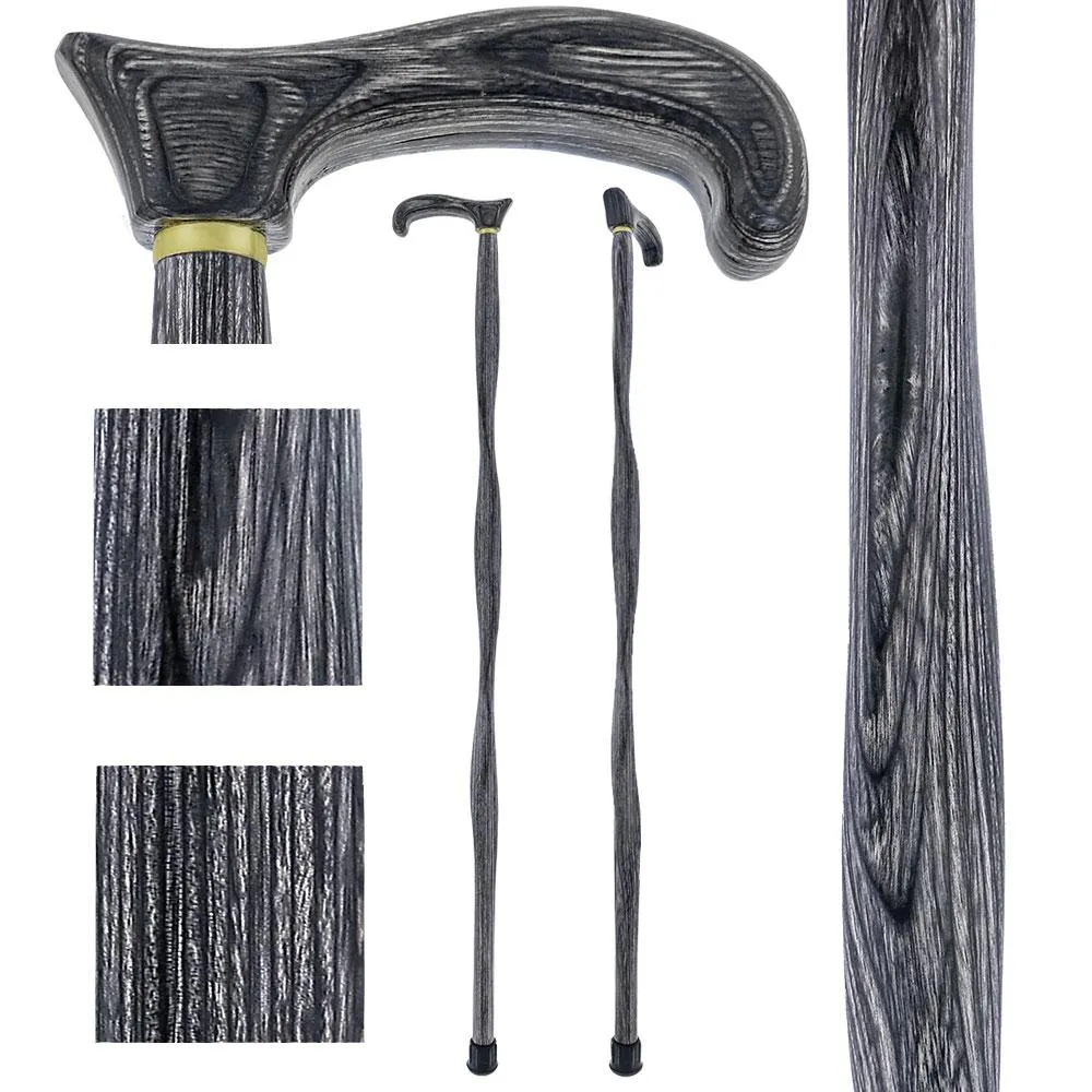 USA-Made Twisted Blackwood Cane: Stylish Colorwood Laminate