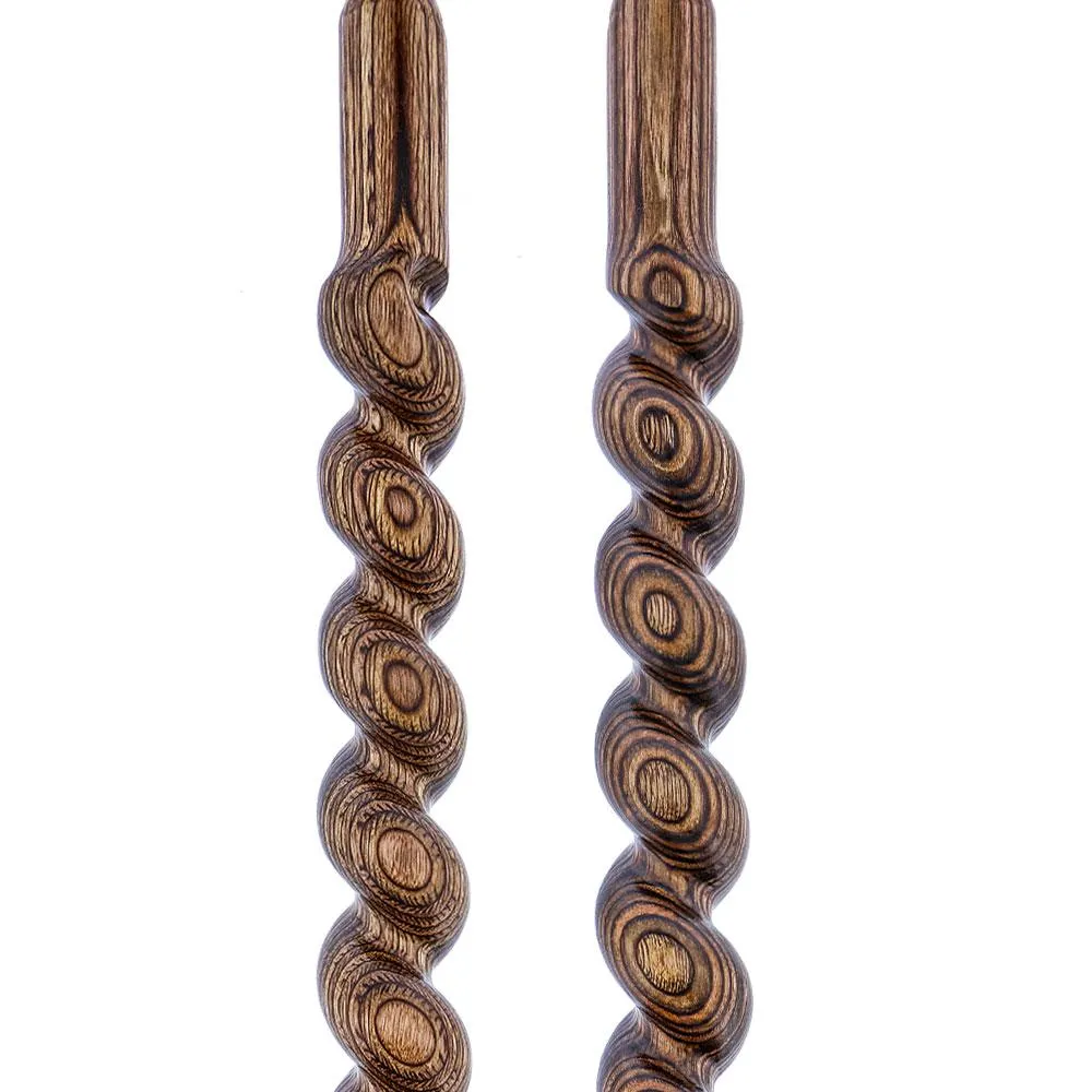 USA-Made Twisted Spiral Cane: Brown Durable Colorwood Laminate