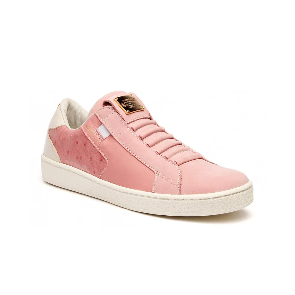 Women's Adelaide Pink Gray Leather Sneakers 92684-110