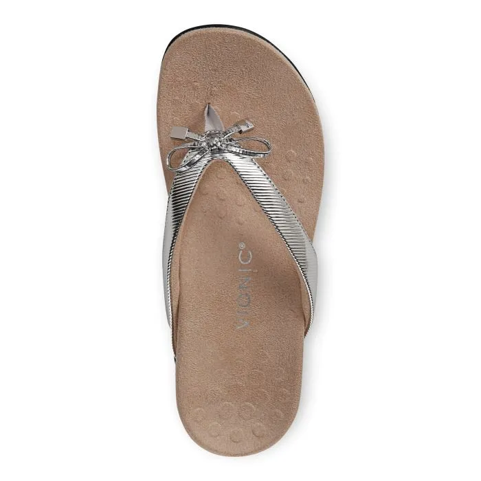 Womens Vionic Bella Toe Post Sandal in Aluminum